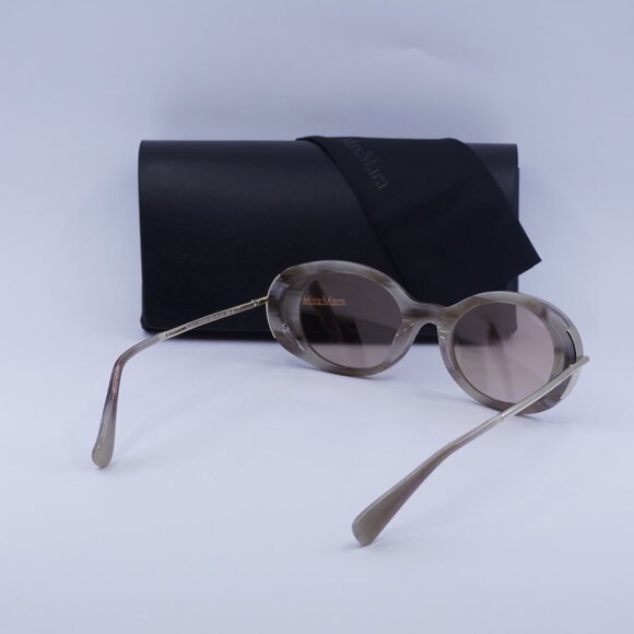 MaxMara MALIBU10 MM0080 60G Oval Sunglasses - Beige/Gold/Brown - Picture 5 of 11